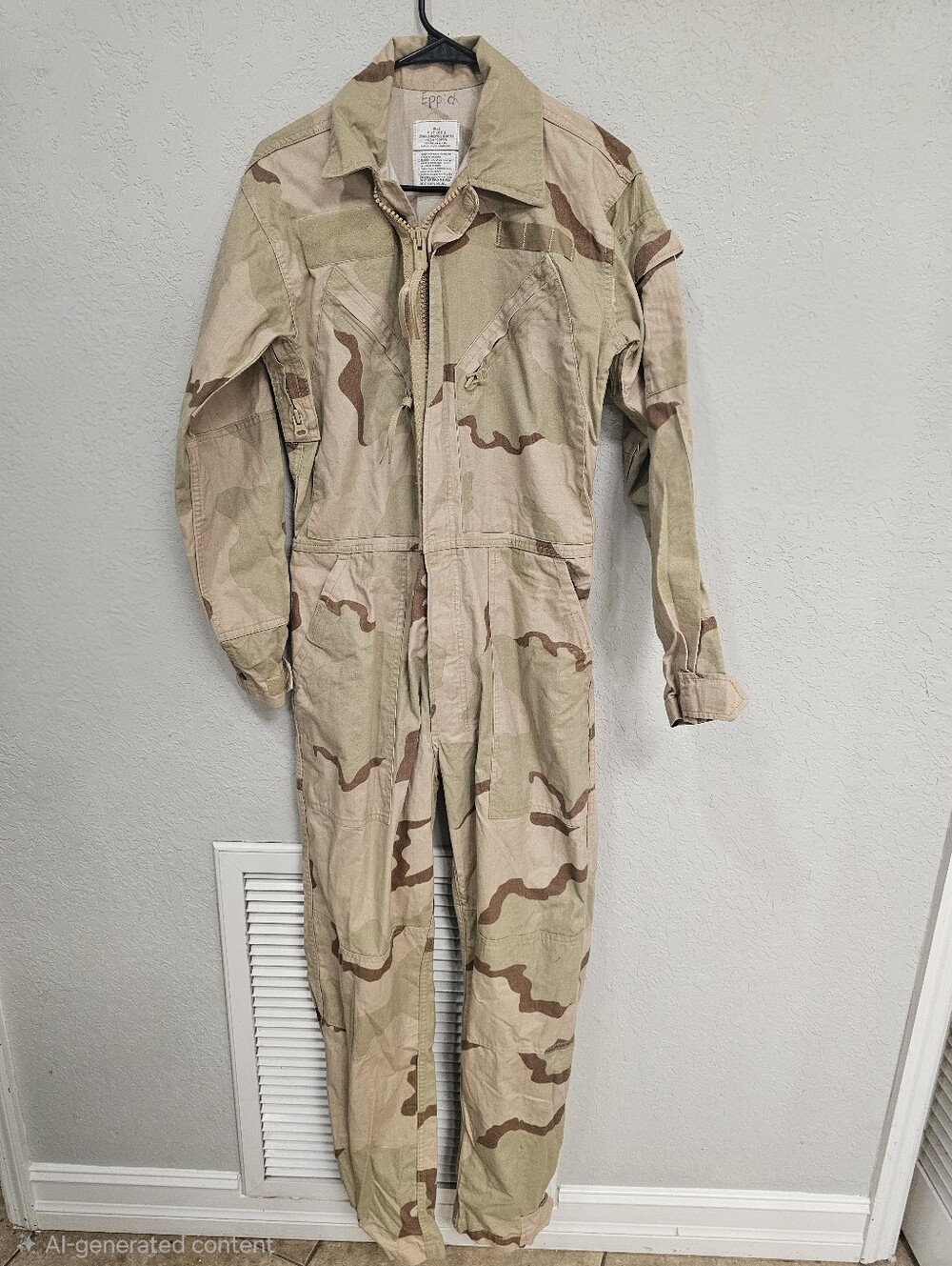 US Army Military Issue Type II Desert Tan Mechanic Coveralls Small Jumpsuit
